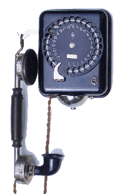 Siemens & Halske Fernsprecher mit 25 teiliger Fingerlochscheibe